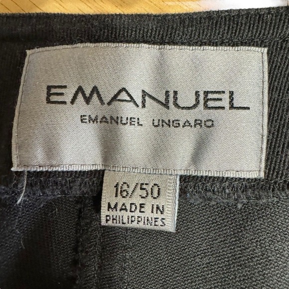 Emanuel Ungaro Women’s Black Denim Dress Sz 16 Button Up Pockets New With Tags - Picture 10 of 10